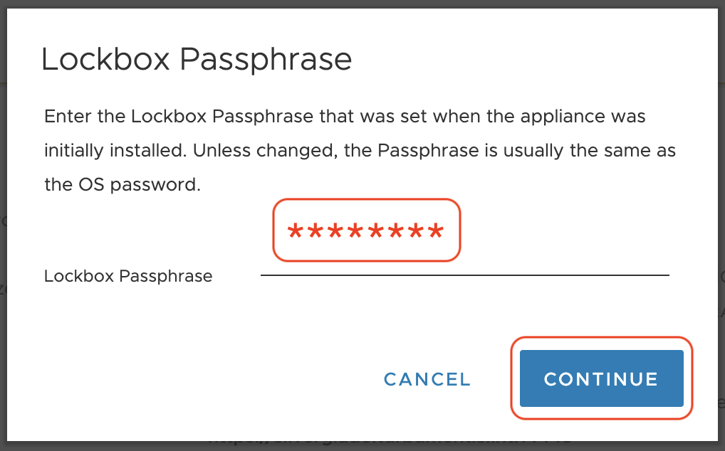 PPDM upgrade process prompting for the lockbox password.