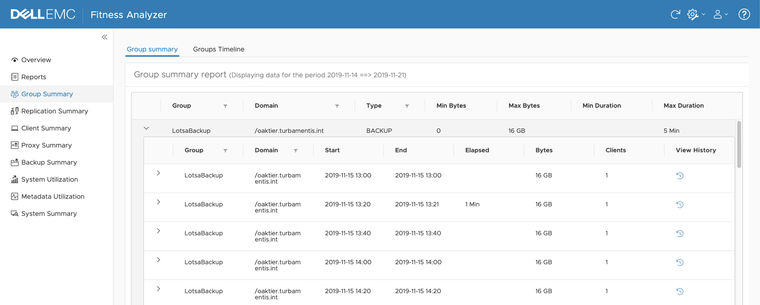 Expanded Group Summary View