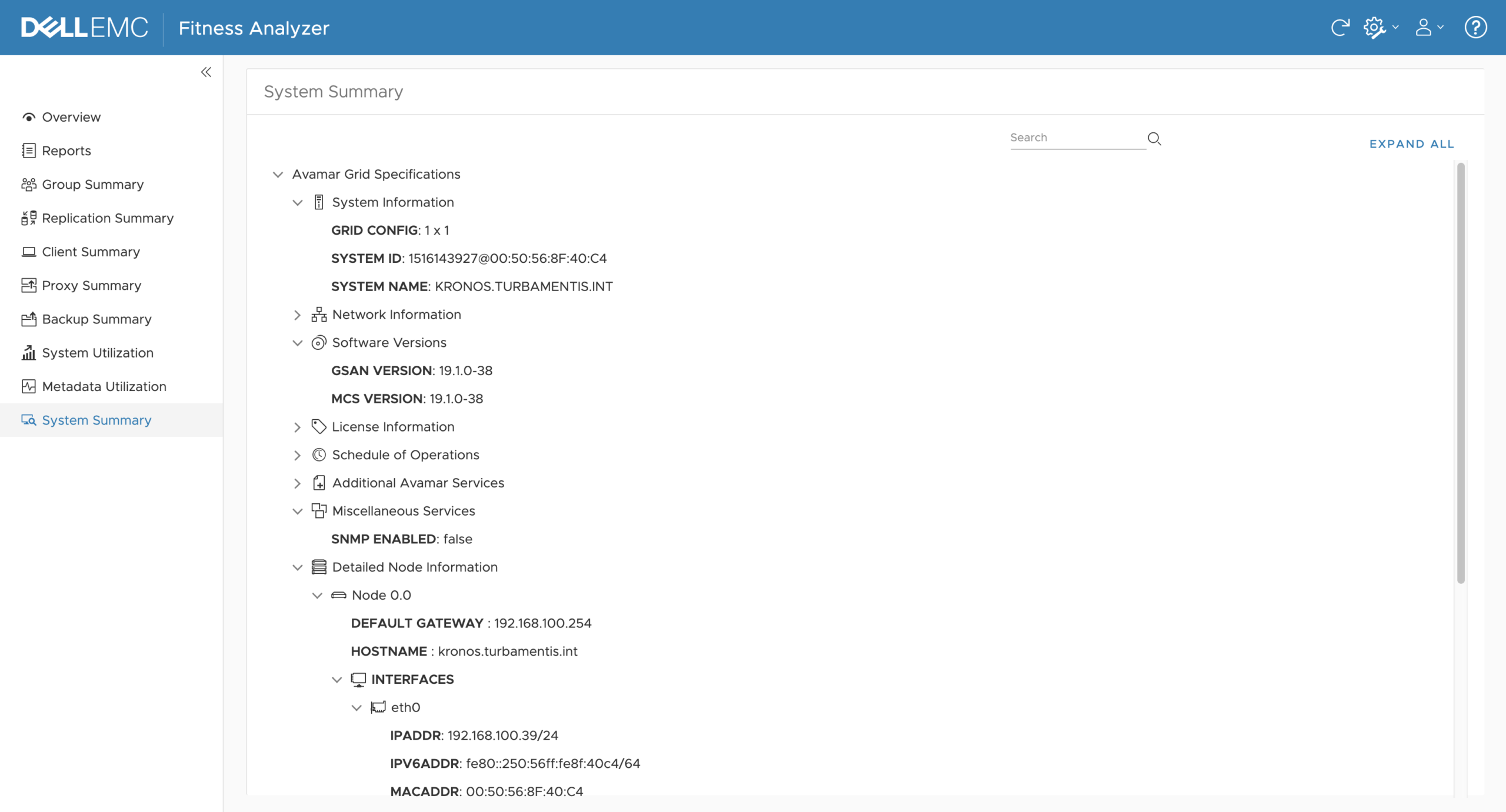 System Summary View