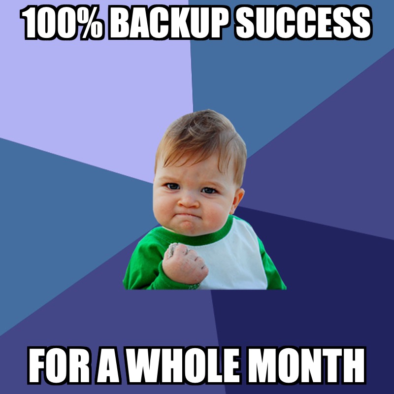 100% backup success ratios for a whole month