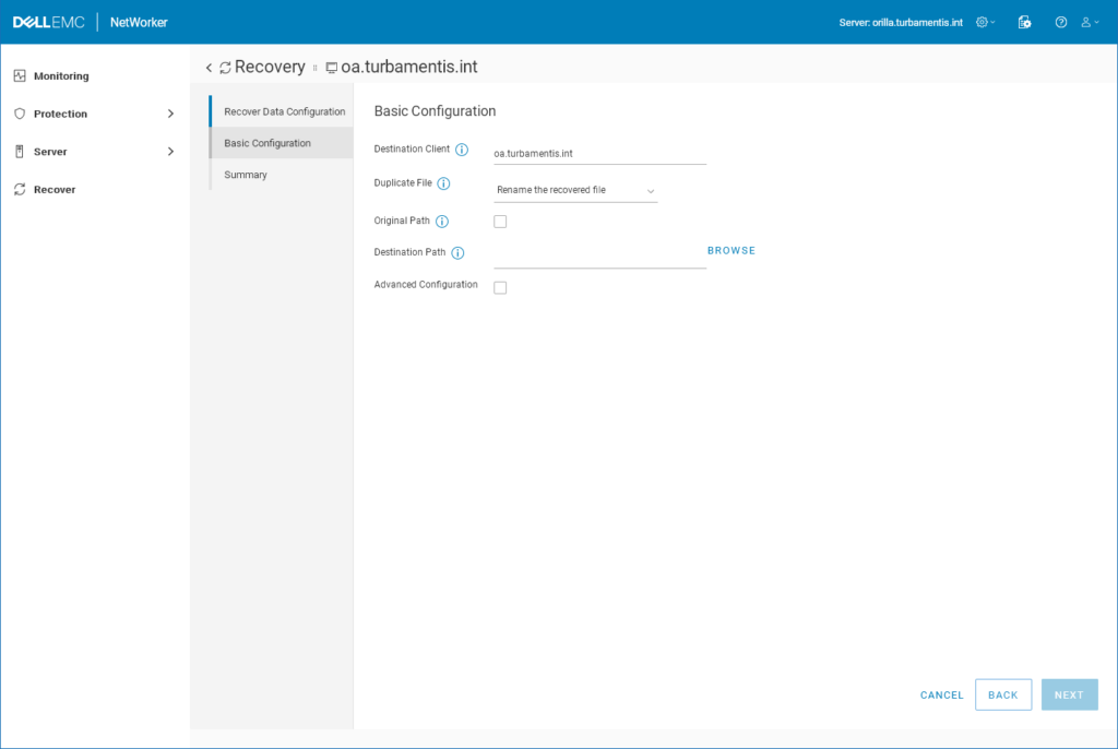 Basics – Using the NetWorker HTML UI for File-Level Recovery | Data ...
